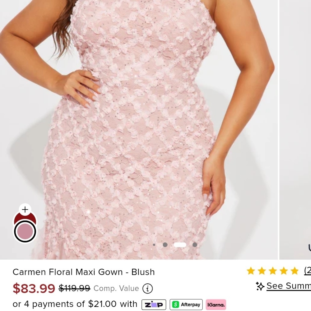 Fashion Nova Pink Floral Backless Dress